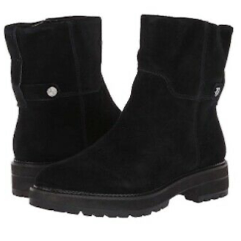 NWT Franco Sarto Women's Roalba Suede Waterproof Ankle Boot, Black, Size 8